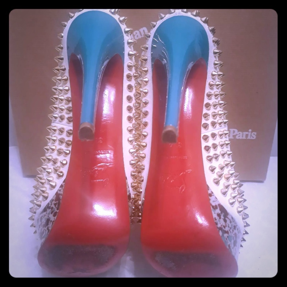Lady peep off Christian Louboutin 39.5 white